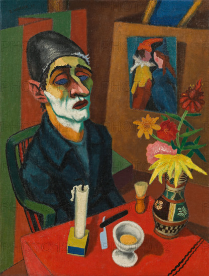 Self-portrait with shaving foam, 1924. Creator: Wacker, Rudolf (1893-1939).