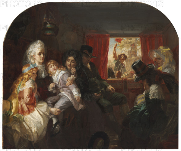 The return from flight: Louis XVI, Marie Antoinette, the Dauphin, Dauphiness, and Princess..., 1872. Creator: Ward, Edward Matthew (1816-1879).