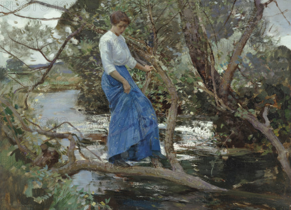 Crossing the Brook, 1913. Creator: Watson, Harry (1871-1946).
