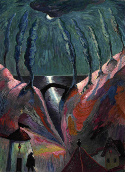 Fantastic night, 1917. Creator: Werefkin, Marianne, von (1860-1938).