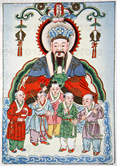 Zao Jun, the Kitchen God, 1922. Creator: Werner, Edward Theodore Chalmers (1864-1954).