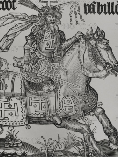 Godfrey of Bouillon, (1060-1100), military leader during the First Crusade, 15th century (1877).  Creator: Unknown.