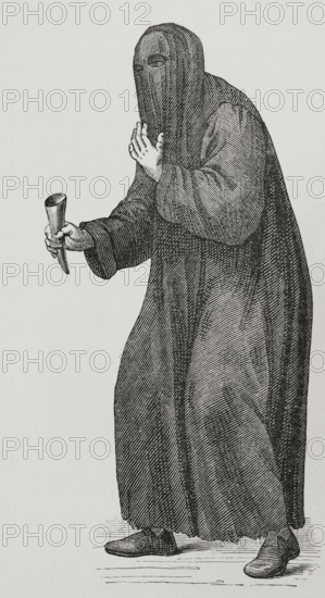 Poor man ashamed - alms begging in the churches and streets of Venice, 1590, (1877). Creator: Unknown.