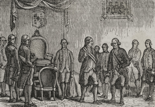 Anger of King Charles IV with the Count of Aranda, War of Roussillon, (1793-1795), 1851.  Creator: Unknown.