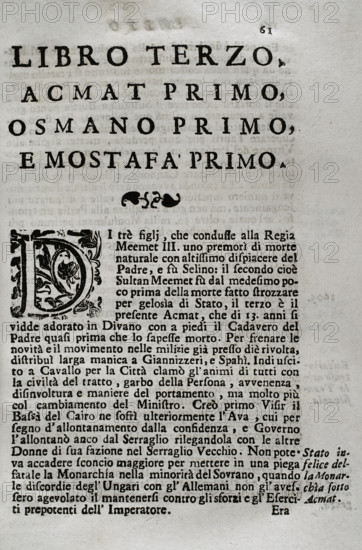 Mappamondo Istorico, Volume VI, Part II: Life of the Ottoman Emperors, 1722. Creator: Antonio Foresti.