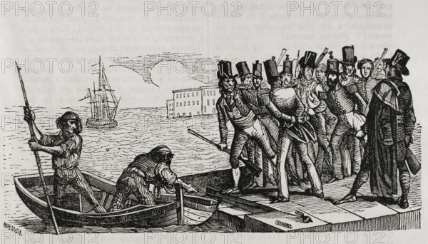 First Carlist War, (1833-1840), Barcelona, Catalonia, 1836, (1845).  Creators: Chamorro, Miranda.