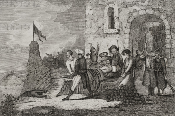 First Carlist War, (1833-1840): First Siege of Bilbao, (1835), 1845. Creator: Francisco Sainz.