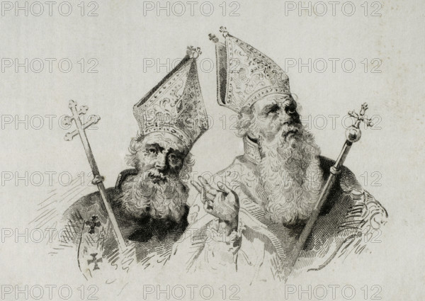 St Gregory the Enlightener, (257-c330), founder of the Armenian Apostolic Church, 1838.  Creators: Hippolyte Lalaisse, Moret.