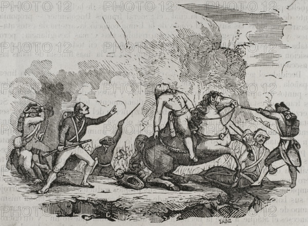 Death of Luis Fermin de Carvajal, 1st Count of La Union, (1752-1794), 1794 (1851).  Creator: Unknown.