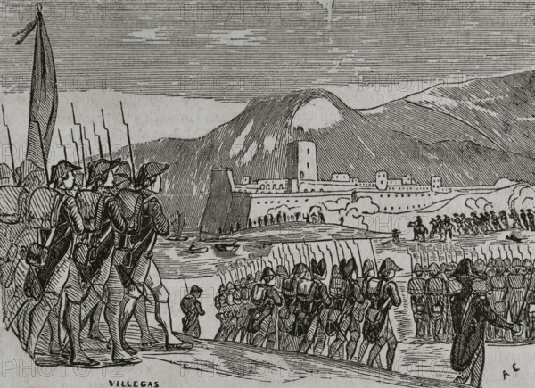 Loss of Rosas, War of Roussillon, (1793-1795), 1851. Creator: Unknown.