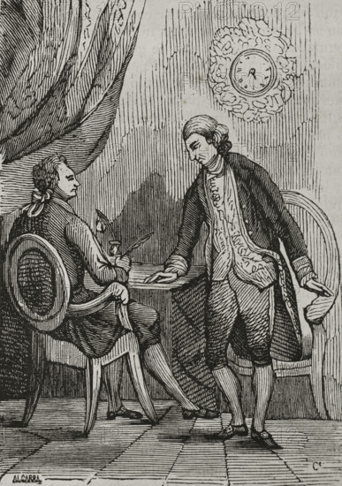 Domingo Iriarte and Barthelemy sign the Peace in Basel on 22 July 1795, (1851).  Creator: Unknown.