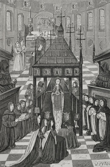 Funeral of Anne of Brittany, (1477-1514), Duchess of Brittany and Queen consort of France (1877).  Creator: Unknown.