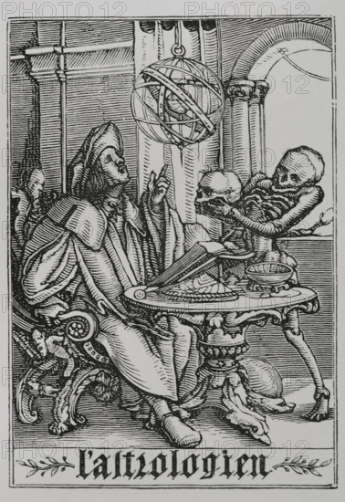 The Astrologer from "The Dance of Death", 1538, (1877).  Creator: Unknown.