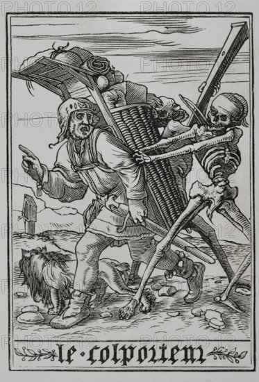 The Pedlar from "The Dance of Death", 1538, (1877).  Creator: Unknown.