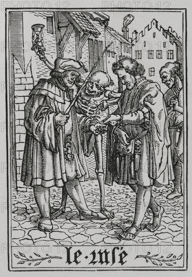 The Lawyer from "The Dance of Death", 1538, (1877).  Creator: Unknown.