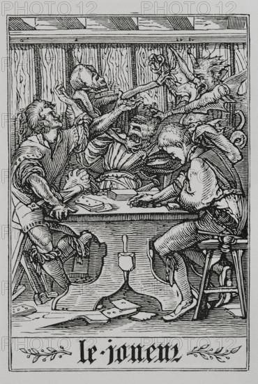 The Card Player from "The Dance of Death", 1547, (1877).  Creator: Unknown.