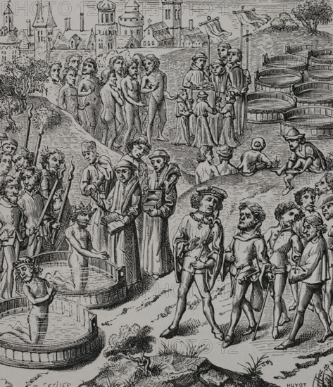 Baptism of the Saxons by Charlemagne, 15th century, (1877).  Creator: Unknown.