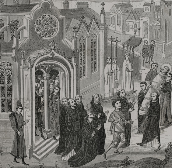 Benedictine monastery of Vézelay, in Burgundy, France, 1446-1448, (1877).  Creator: Unknown.