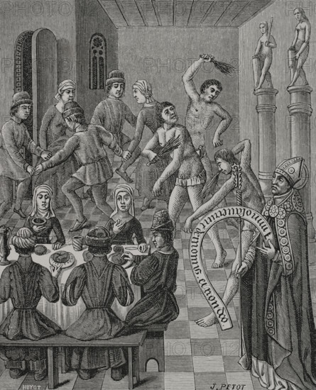 Heresy of the Flagellants, 15th century, (1877).  Creator: Unknown.