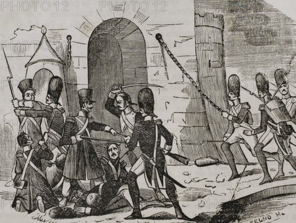 Surprise of the Pamplona Citadel, Napoleonic invasion, 1808, (1851).  Creator: Unknown.