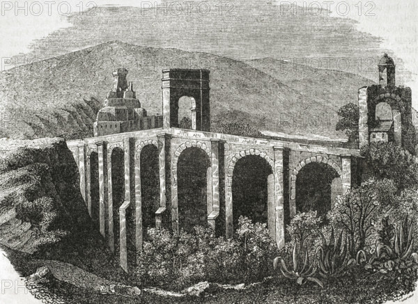 Alcantara Bridge over the Tagus River, Extremadura, Caceres province, Spain, 1852.  Creator: Unknown.