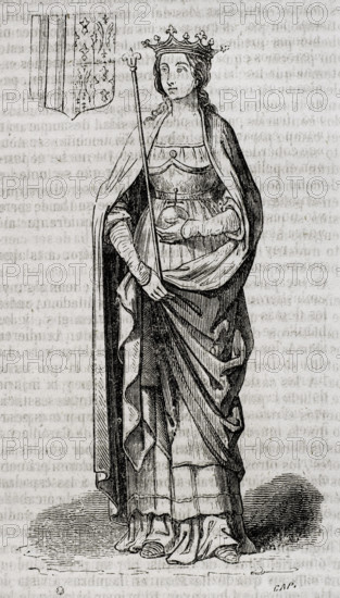 Violant of Bar, (c1365-1431), Queen consort of Aragon by marriage, as 2nd wife of the king, 1852. Creator: Tomás Carlos Capuz.