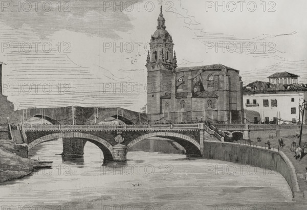 San Antón bridge, Bilbao, Spain, 1878.  Creator: Andrés Ovejero.