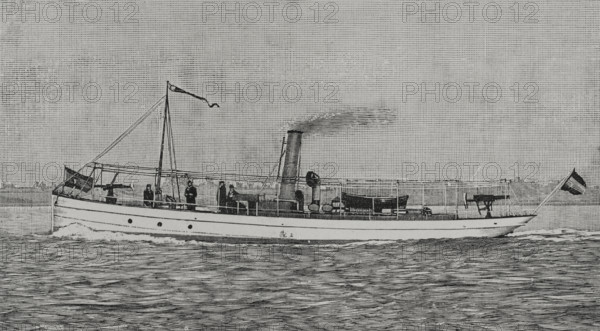 43-ton third-class gunboat "Ligera", which defeated the American torpedo boat "Cushing", Cuba, 1898. Creator: Unknown.