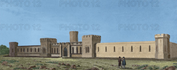 The State Penitentiary, Philadelphia, Pennsylvania, United States, 1837, (1850).  Creator: Traversier.