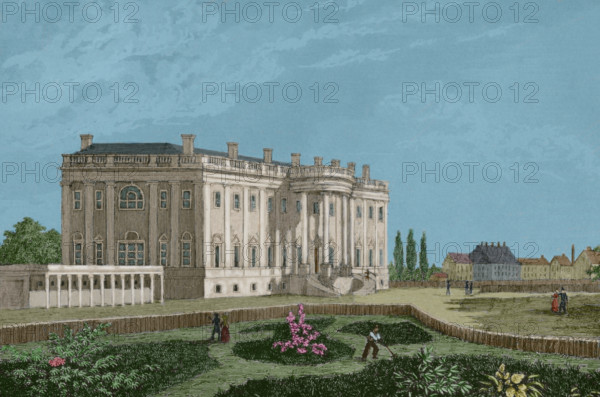 The White House, Washington DC, United States, 1837, (1850).  Creator: Jules Louis Arnout.