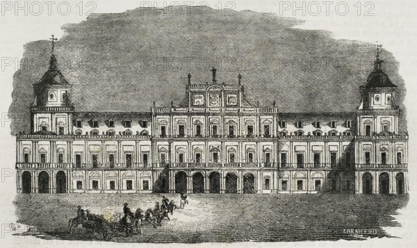 Main facade, The Royal Palace, Aranjuez, Spain, 1853. Creator: Antonio Carnicero.