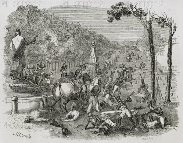 Repression by French troops after the Dos de Mayo Uprising, Madrid, Spain, 1808, (1853). Creator: Miranda.