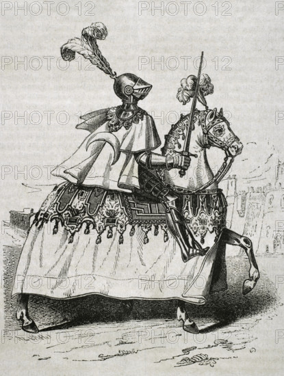 Don Alvaro de Luna wearing battle uniform, 1852.  Creator: Unknown.