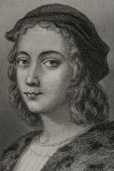 Raphael, (1483-1520), Italian Renaissance artist, 1856. Creator: Charles Geoffroy.