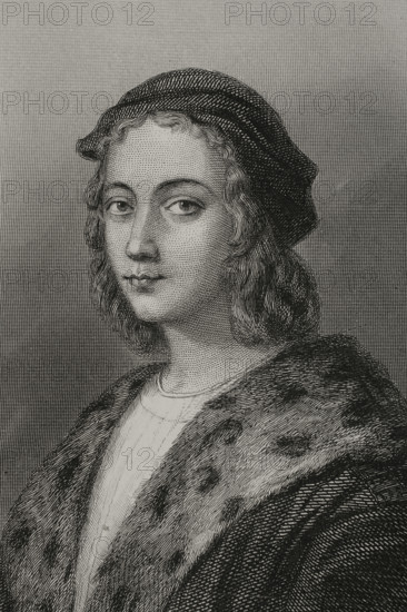 Raphael, (1483-1520), Italian Renaissance artist, 1856. Creator: Charles Geoffroy.