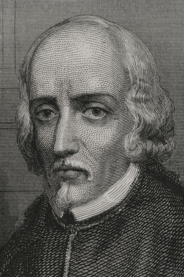 Pedro Calderón de la Barca, (1600-1681), Baroque Spanish writer of the Golden Age and Knight...1856. Creator: Charles Geoffroy.