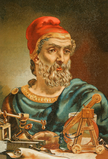 Archimedes, (287 BC - 212 BC), Ancient Greek mathematician and inventor, 1882.  Creator: Unknown.