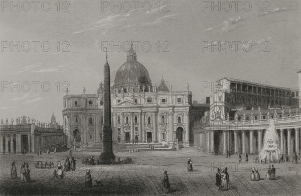 Basilica of Saint Peter, Vatican City, Rome, 1856. Creator: Unknown.