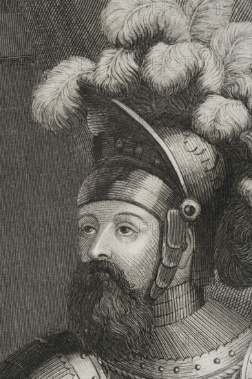 Wilfred I the Hairy, (840- 897), Count of Barcelona, Cerdanya, Urgell, Girona and Besalú, 1853.  Creator: Antonio Roca Sallent.