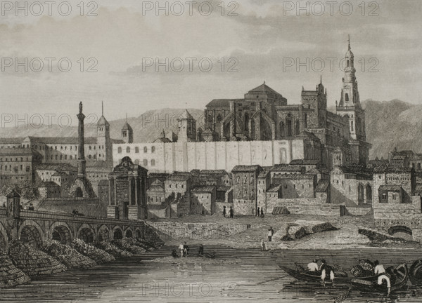 View of the Mosque and the Alcazar, Cordoba, Spain, 1853. Creator: Antonio Roca Sallent.