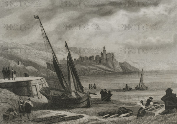 Basque Provinces, (Vascongadas), Guipuzcoa province, Fuenterrabia (Hondarribia)...1853. Creator: Antonio Roca Sallent.