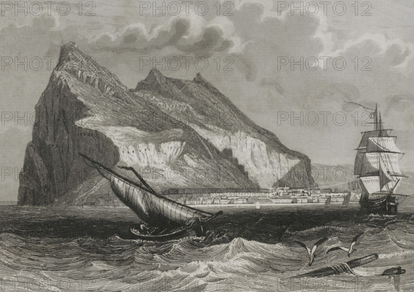 General view of Gibraltar, 1853.  Creator: Antonio Roca Sallent.