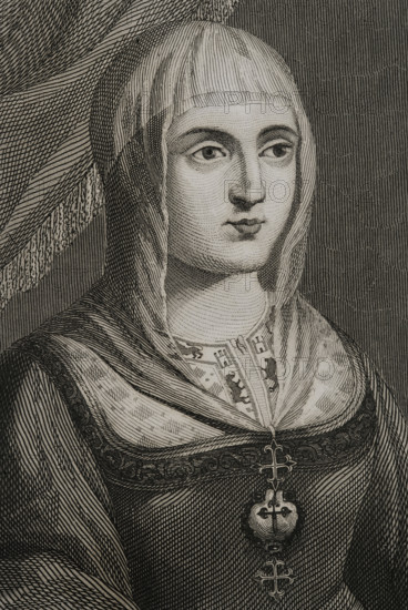 Isabella I, (1451-1504), Queen of Castile, (1474-1504), Queen consort of Aragon..., 1853.  Creator: Antonio Roca Sallent.