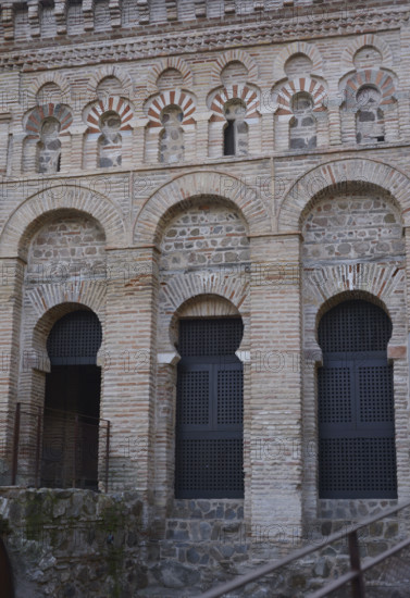 Detail of main façade, Cristo de la Luz Shrine, Toledo, Castile-La Mancha, Spain, 2022.  Creator: LTL.