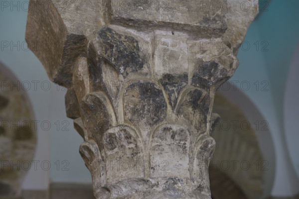 Visigothic capital, Cristo de la Luz Shrine, Toledo, Castile-La Mancha, Spain, 2022.  Creator: LTL.