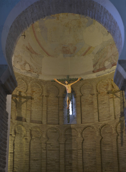 Christ crucified, Cristo de la Luz Shrine, Toledo, Castile-La Mancha, Spain, 2022.  Creator: LTL.