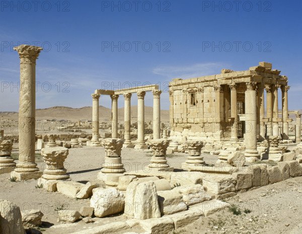 General view of the Roman Temple consecrated to Baalshamin, god of the heavens, Palmyra, Syria,2008. Creator: LTL.