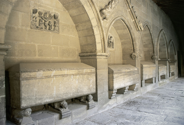 Tombs, Abbey of San Pedro el Viejo, Huesca, Aragon, Spain, 2008. Creator: LTL.