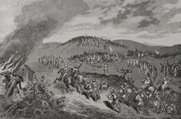 Battle of Calatanazor, (July 1002), Iberian peninsula, 1890.  Creator: Unknown.