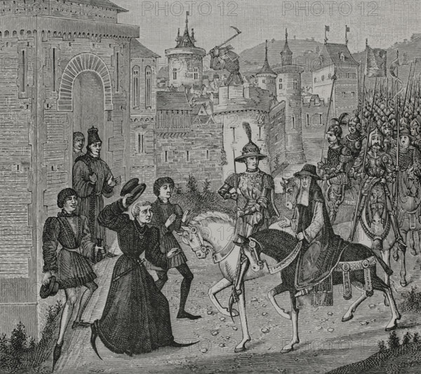 Entrance into Avignon of King Louis VIII of France and the papal legate...12 Sep 1226 (1877).  Creator: Unknown.